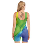 Watercolor Rainbow LGBT Pride Print Sleeveless One Piece Swimsuit