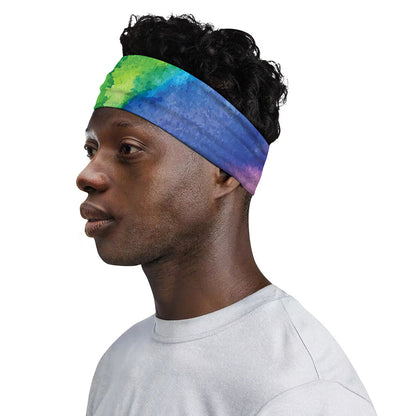 Watercolor Rainbow LGBT Pride Print Sports Headband