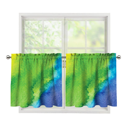 Watercolor Rainbow LGBT Pride Print Tier Curtains