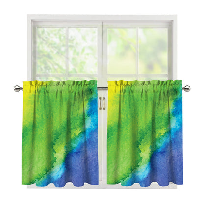 Watercolor Rainbow LGBT Pride Print Tier Curtains