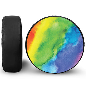 Watercolor Rainbow LGBT Pride Print Tire Cover