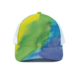 Watercolor Rainbow LGBT Pride Print White Mesh Trucker Cap