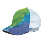 Watercolor Rainbow LGBT Pride Print White Mesh Trucker Cap
