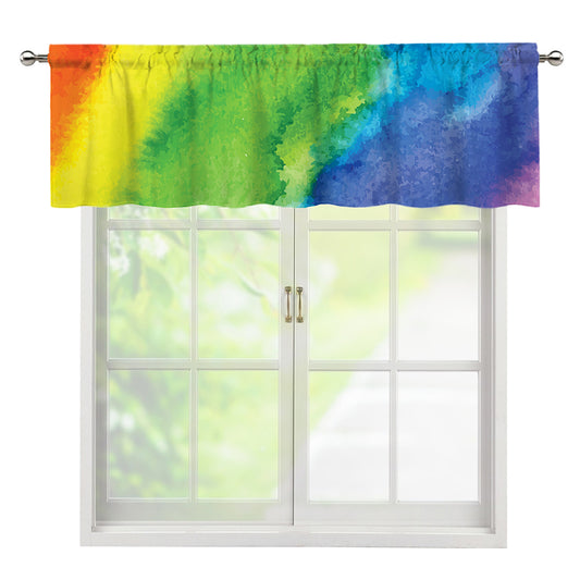 Watercolor Rainbow LGBT Pride Print Window Valance