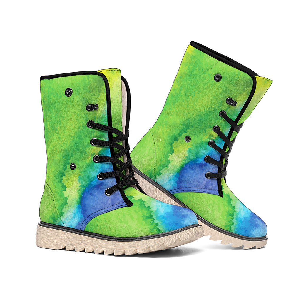 Watercolor Rainbow LGBT Pride Print Winter Boots