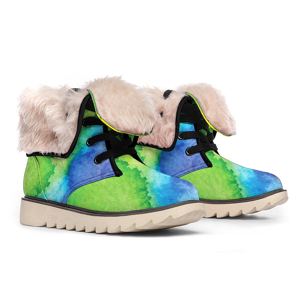 Watercolor Rainbow LGBT Pride Print Winter Boots