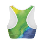 Watercolor Rainbow LGBT Pride Print Women's Sports Bra