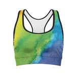 Watercolor Rainbow LGBT Pride Print Women's Sports Bra