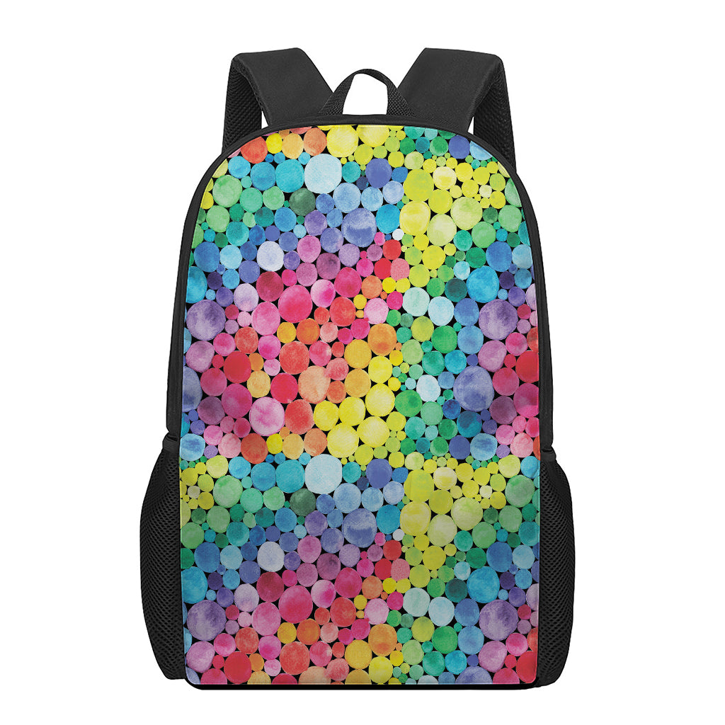 Watercolor Rainbow Pattern Print 17 Inch Backpack