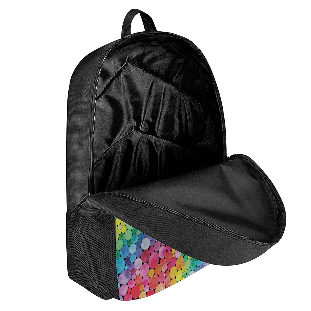 Watercolor Rainbow Pattern Print 17 Inch Backpack