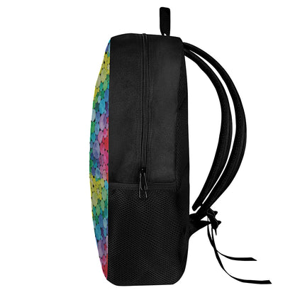 Watercolor Rainbow Pattern Print 17 Inch Backpack