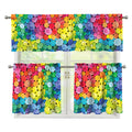 Watercolor Rainbow Pattern Print 3 Piece Kitchen Curtains