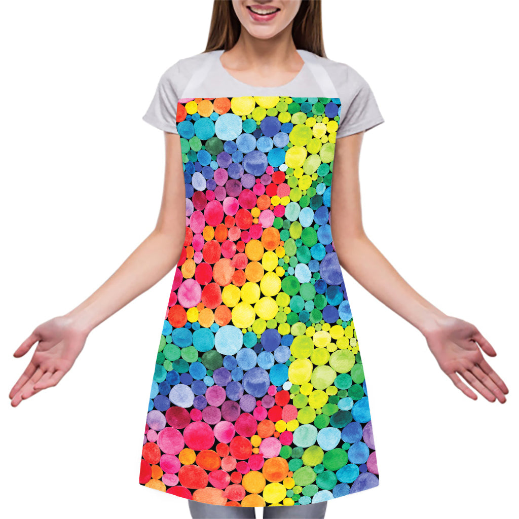 Watercolor Rainbow Pattern Print Adjustable Apron