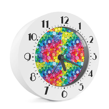 Watercolor Rainbow Pattern Print Alarm Clock