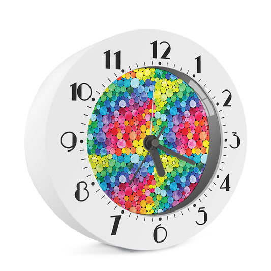 Watercolor Rainbow Pattern Print Alarm Clock