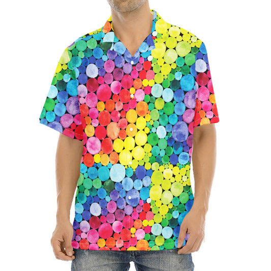 Watercolor Rainbow Pattern Print Aloha Shirt