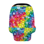 Watercolor Rainbow Pattern Print Baby Seat Cover