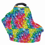Watercolor Rainbow Pattern Print Baby Seat Cover