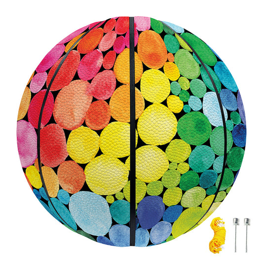Watercolor Rainbow Pattern Print Basketball