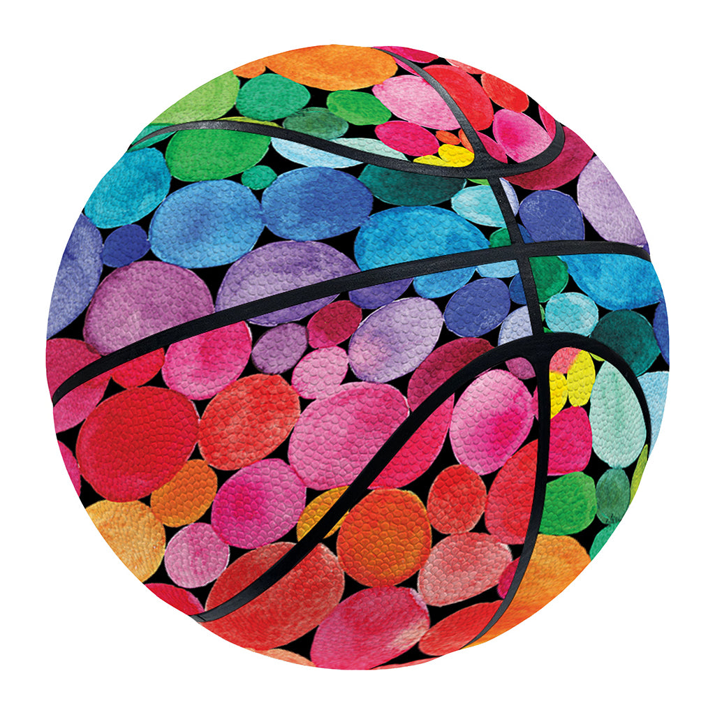 Watercolor Rainbow Pattern Print Basketball