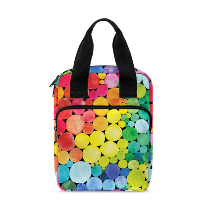 Watercolor Rainbow Pattern Print Bible Tote Bag