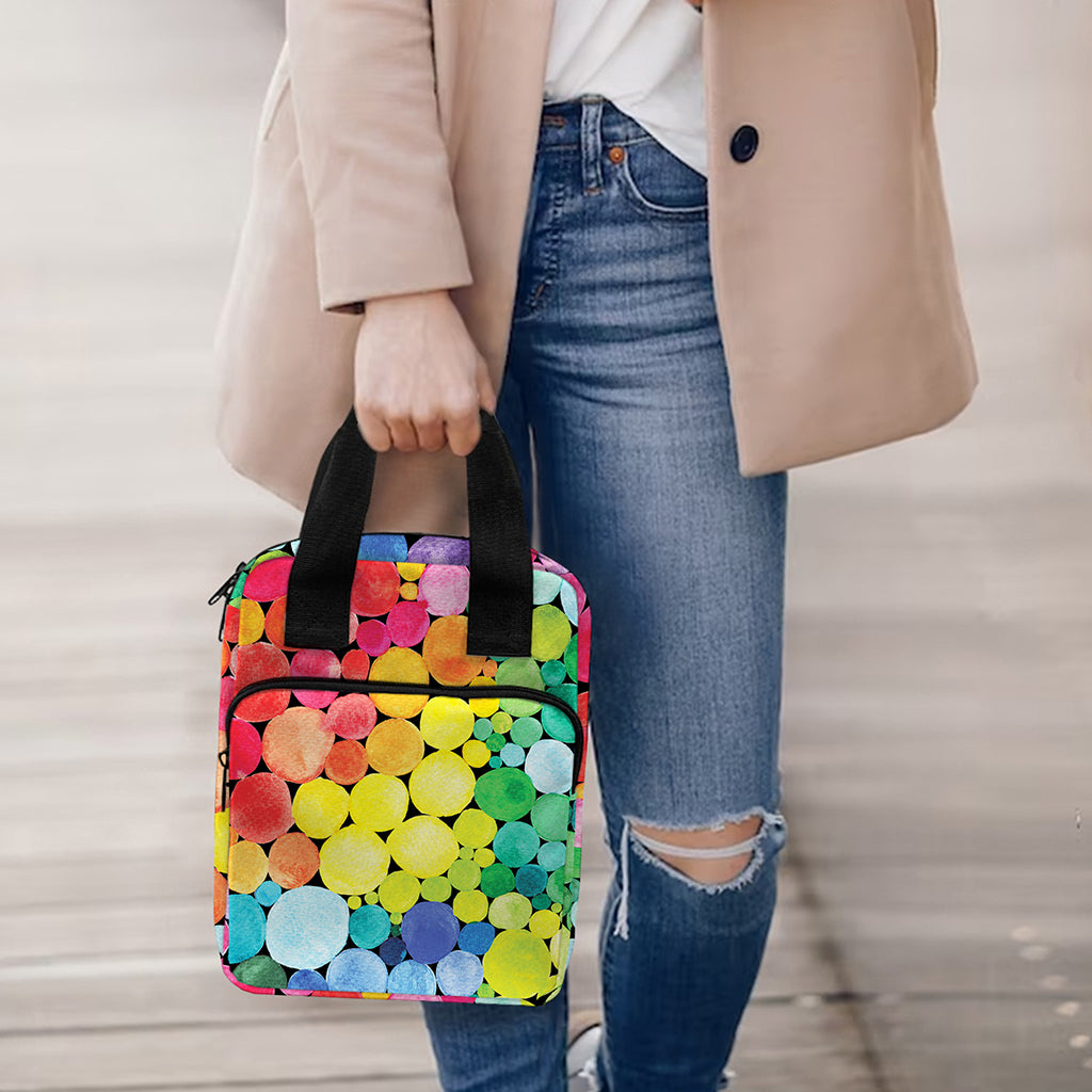 Watercolor Rainbow Pattern Print Bible Tote Bag