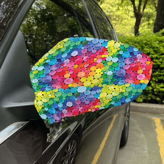 Watercolor Rainbow Pattern Print Car Side Mirror Covers