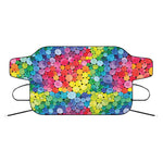 Watercolor Rainbow Pattern Print Car Windshield Snow Cover