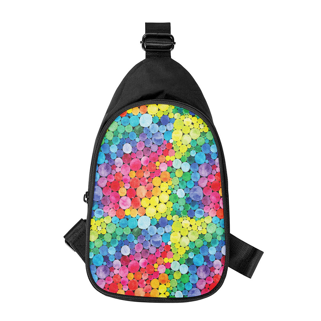 Watercolor Rainbow Pattern Print Chest Bag
