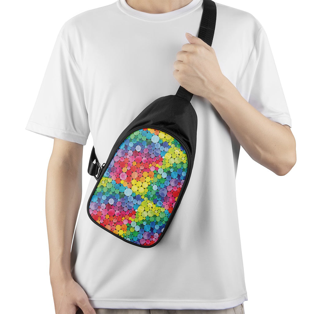 Watercolor Rainbow Pattern Print Chest Bag