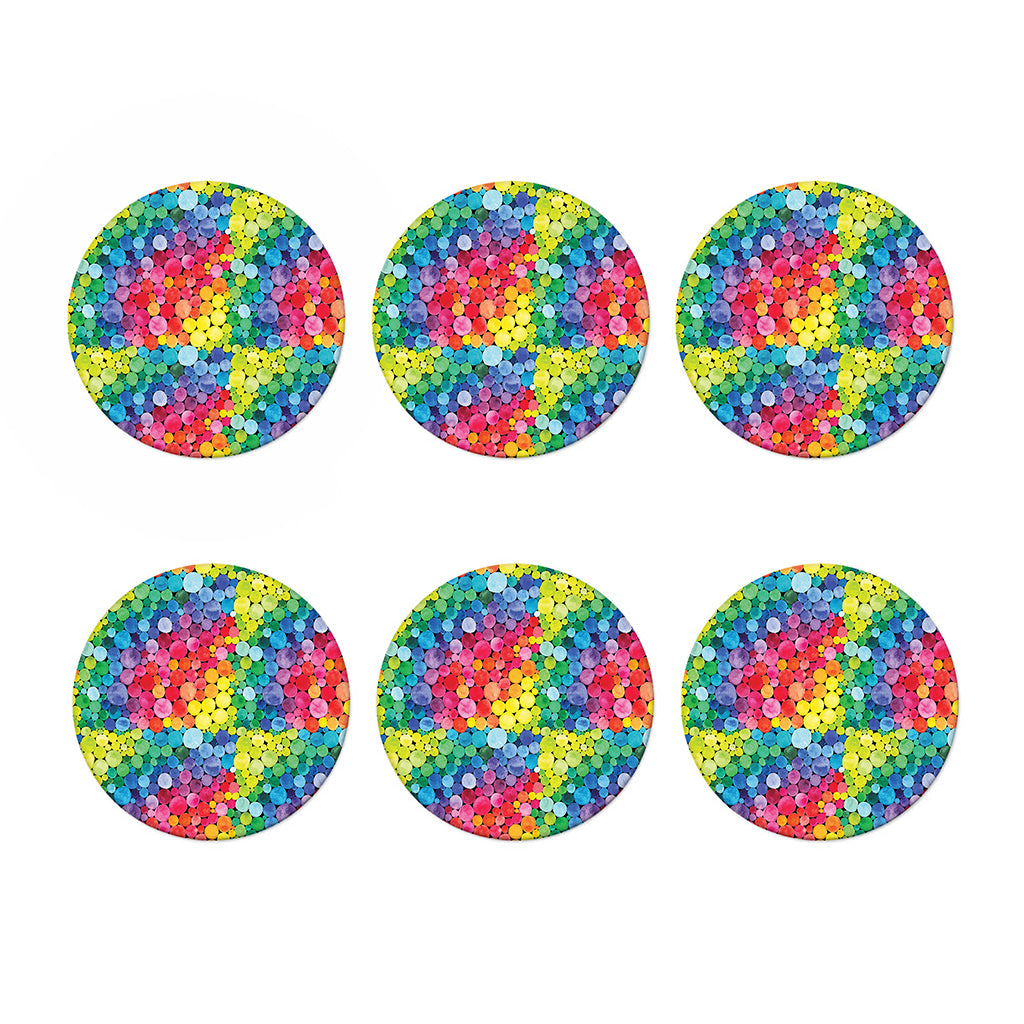 Watercolor Rainbow Pattern Print Coaster Set