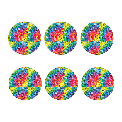 Watercolor Rainbow Pattern Print Coaster Set