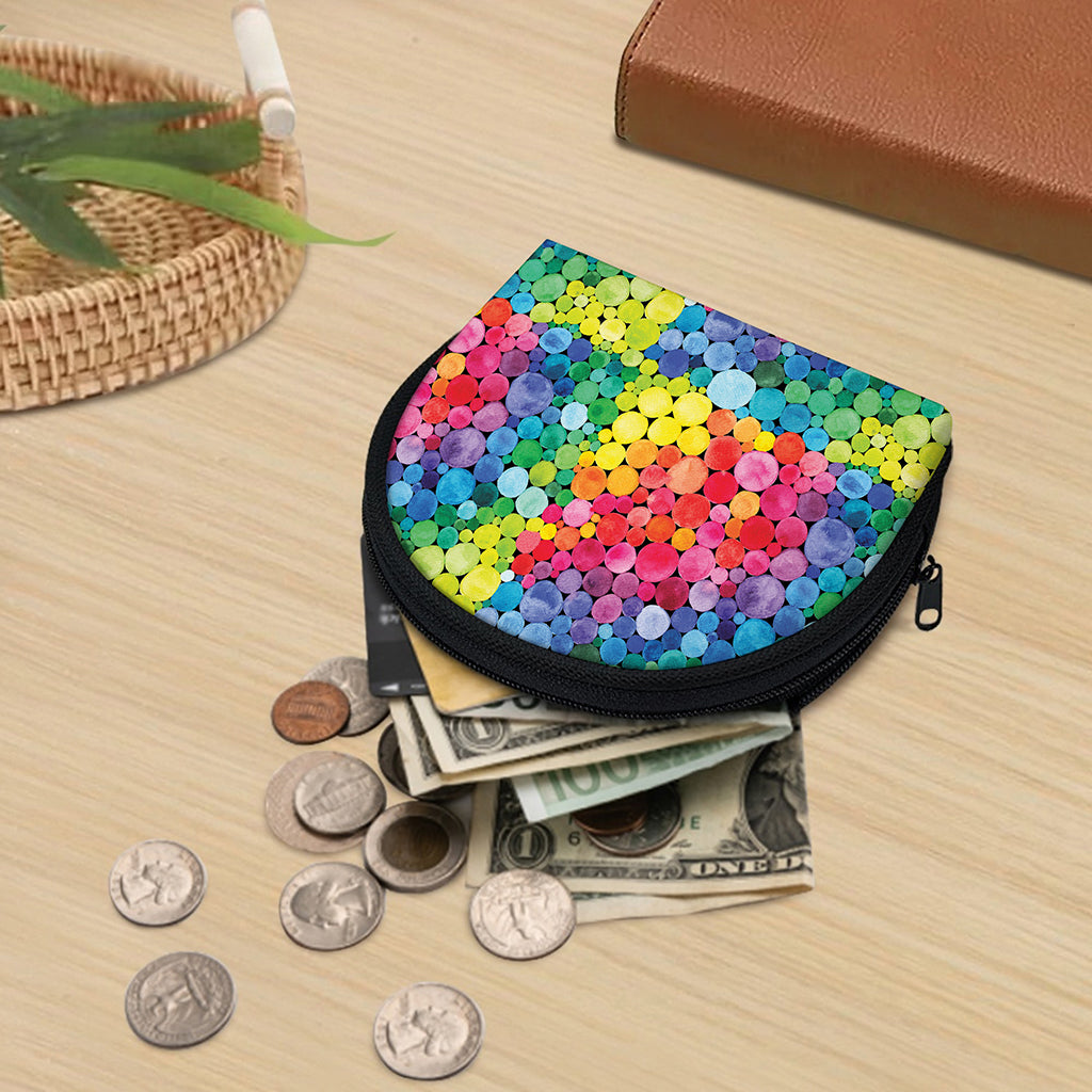 Watercolor Rainbow Pattern Print Coin Purse
