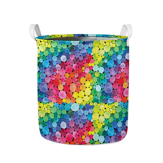 Watercolor Rainbow Pattern Print Collapsible Laundry Basket