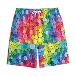 Watercolor Rainbow Pattern Print Cotton Shorts