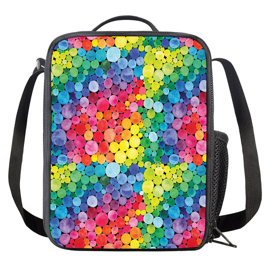 Watercolor Rainbow Pattern Print Crossbody Lunch Bag