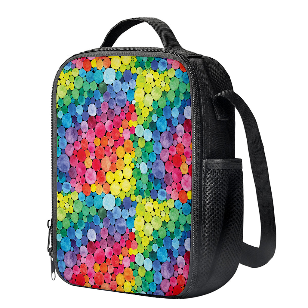 Watercolor Rainbow Pattern Print Crossbody Lunch Bag