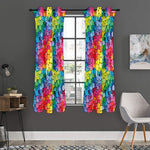 Watercolor Rainbow Pattern Print Curtain