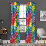 Watercolor Rainbow Pattern Print Curtain