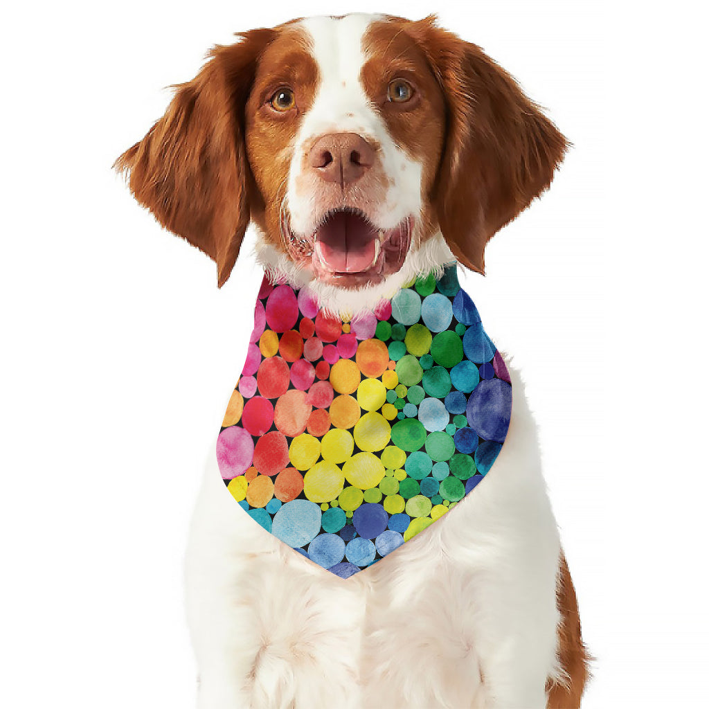Watercolor Rainbow Pattern Print Dog Bandana