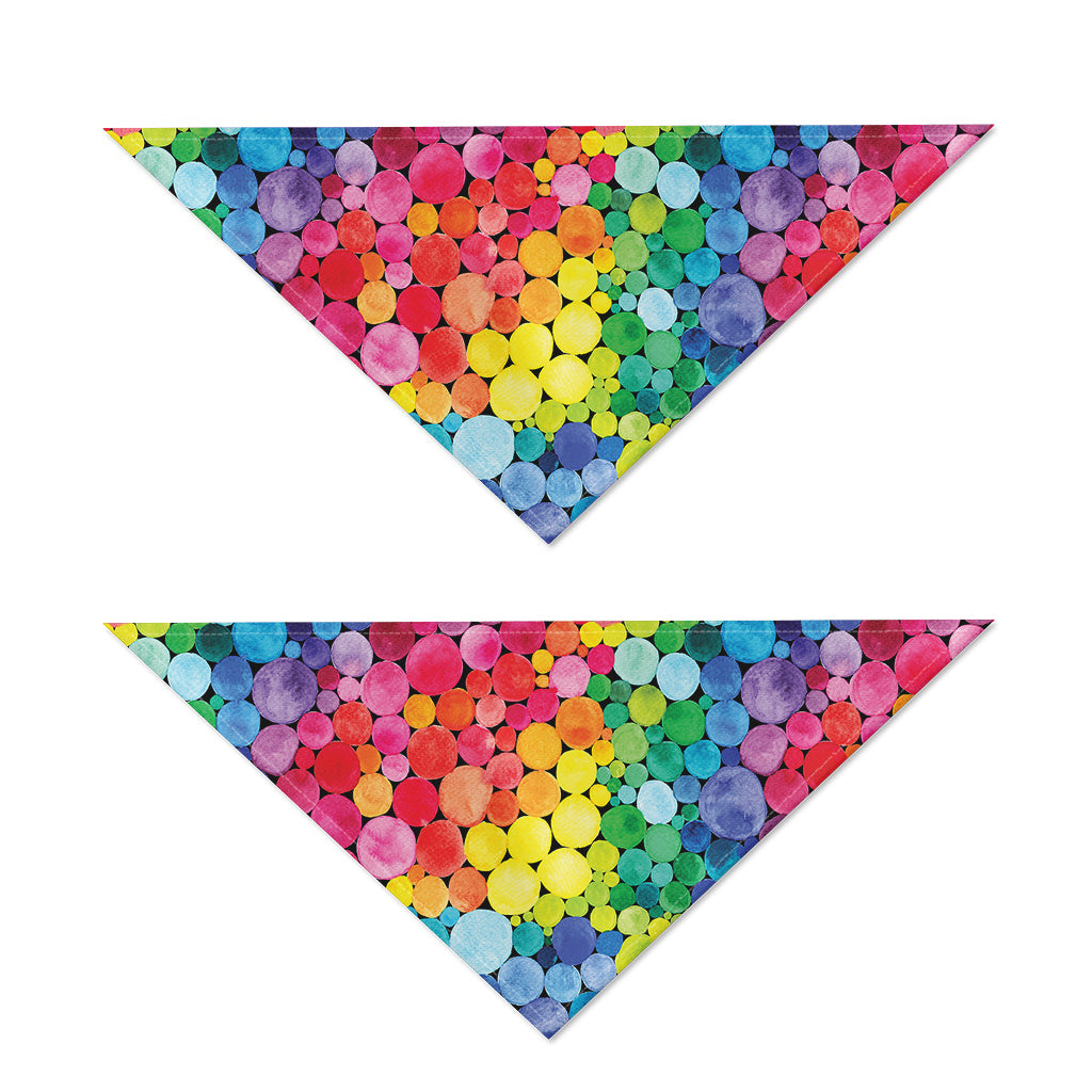Watercolor Rainbow Pattern Print Dog Bandana