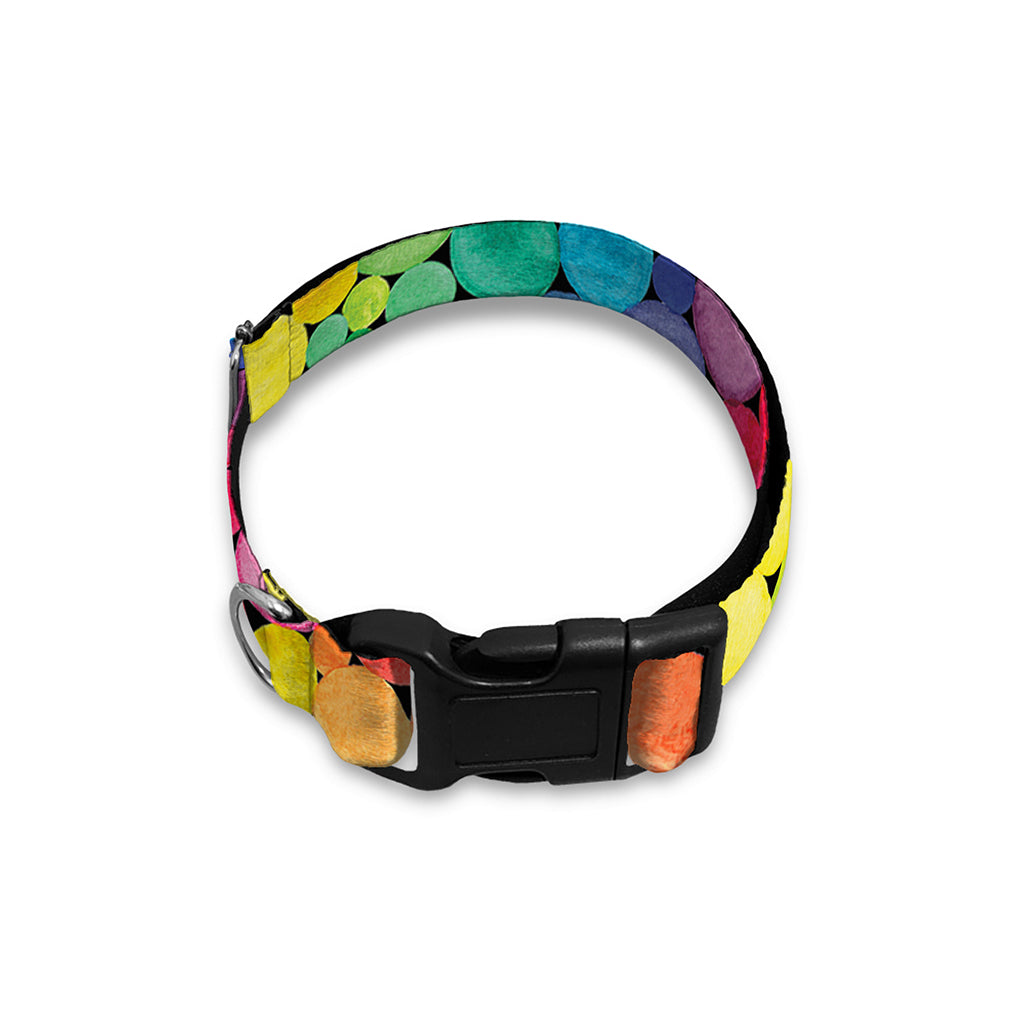 Watercolor Rainbow Pattern Print Dog Collar