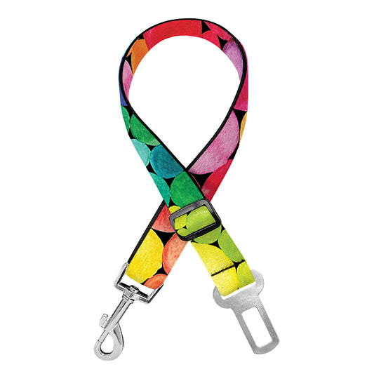 Watercolor Rainbow Pattern Print Dog Seat Belt