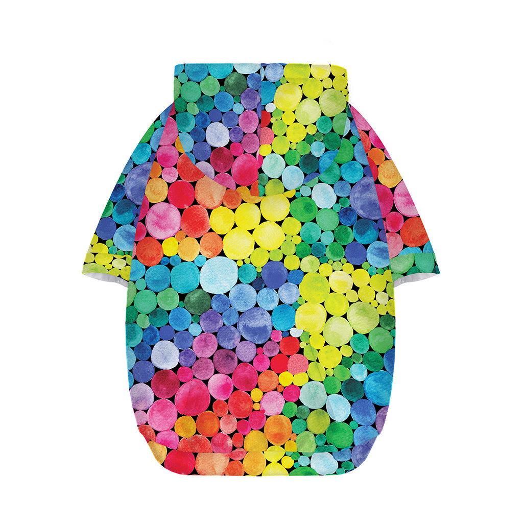 Watercolor Rainbow Pattern Print Dog Zip Up Hoodie