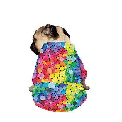 Watercolor Rainbow Pattern Print Dog Zip Up Jacket