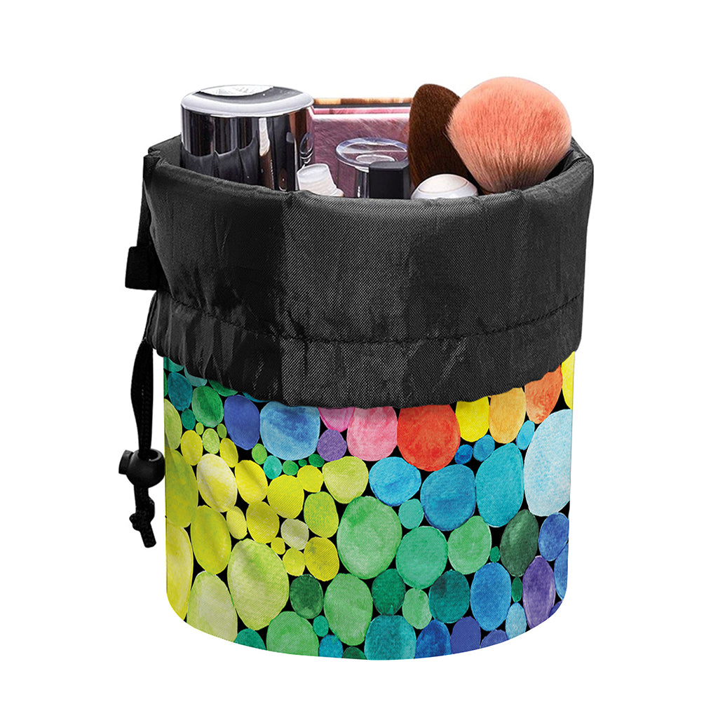 Watercolor Rainbow Pattern Print Drawstring Makeup Bag