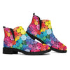 Watercolor Rainbow Pattern Print Flat Ankle Boots