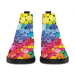 Watercolor Rainbow Pattern Print Flat Ankle Boots