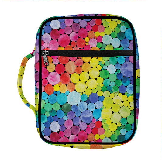 Watercolor Rainbow Pattern Print Front Pocket Bible Bag