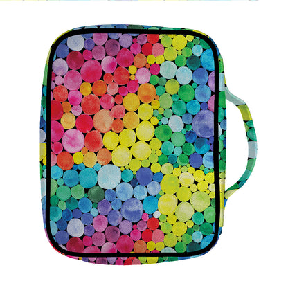 Watercolor Rainbow Pattern Print Front Pocket Bible Bag